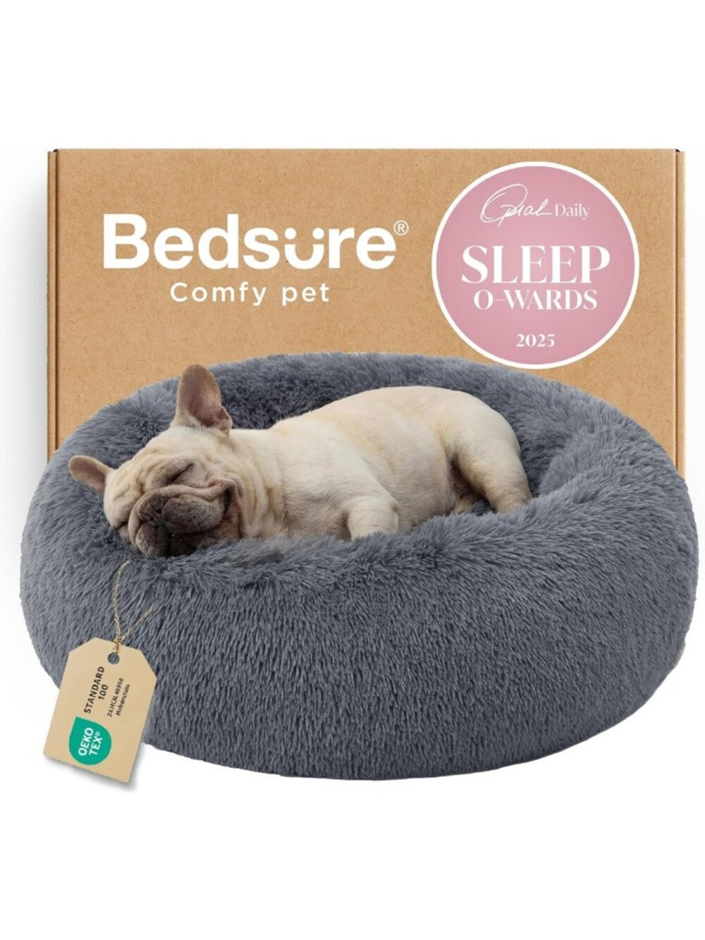 Cozy Medium Dog Donut Bed - Washable Calming Pet Bed for Ultimate Comfort, 30